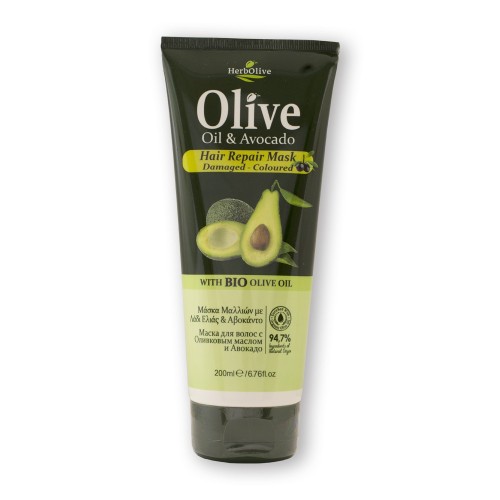 Herbolive Μάσκα Μαλλιών Για Βαμμένα – Κατεστραμμένα Μαλλιά Με Λάδι Aβοκάντο