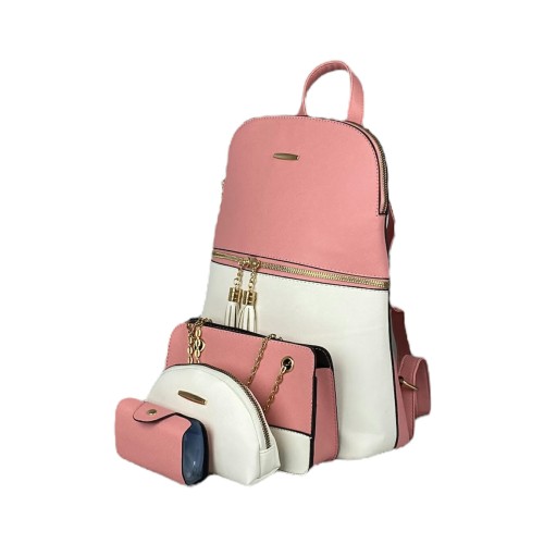 White And Pink Color BagToBag Backpack - 4