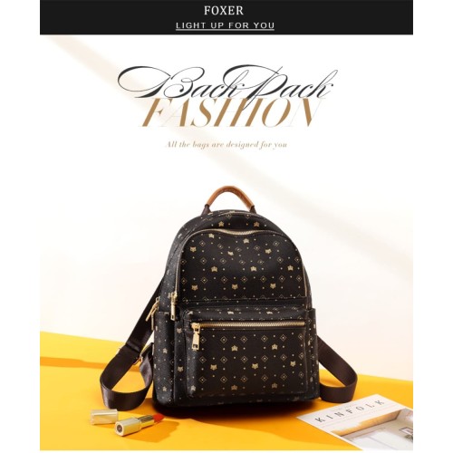 Foxer Leather Womens Bag Backpack Brown Colour