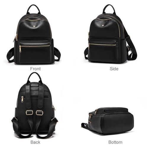 Foxer Leather Womens Bag Backpack Black Colour