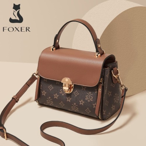 Foxer Leather Womens Bag Handbag Brown Colour