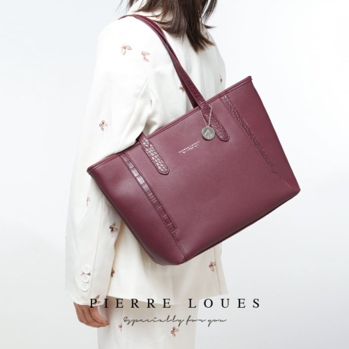 Womens Bag Shopper Shoulder Bag Burgundy Colour