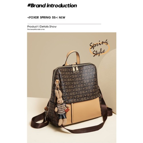 Foxer Leather Womens Bag Backpack Brown Colour