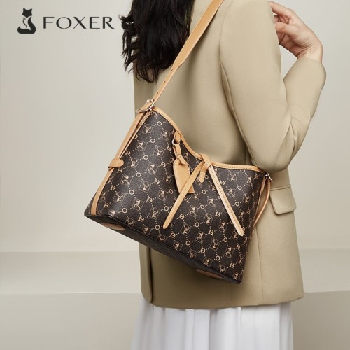 Foxer Womens Bag Shopper Shoulder Brown Colour