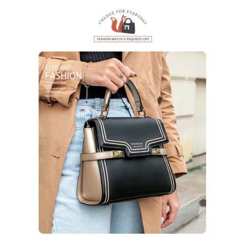 Foxer Leather Womens Bag Tote Handbag Black Colour