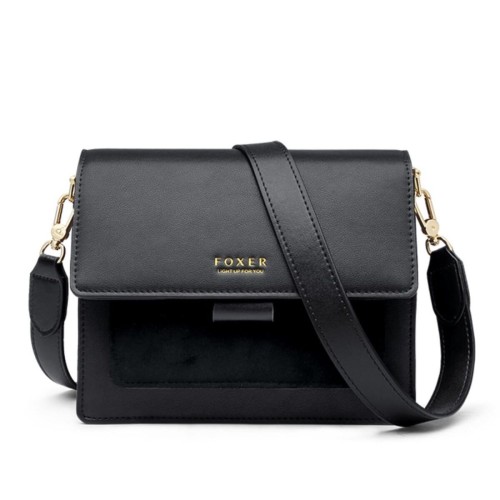 Foxer Leather Womens Bag Handbag Black Colour
