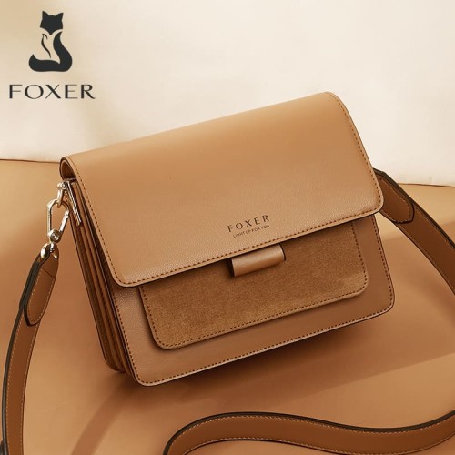 Foxer Leather Womens Bag Handbag Brown Colour