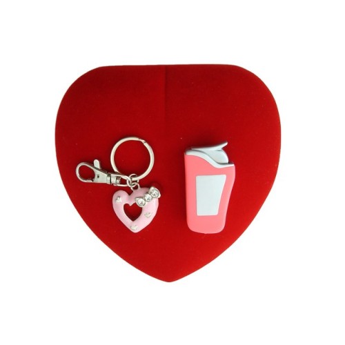 Lighter And Heart Shapped Keychain Gift Set - 1