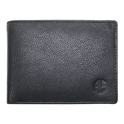 Alpha Status Leather Mens Wallet with RFID Black Colour