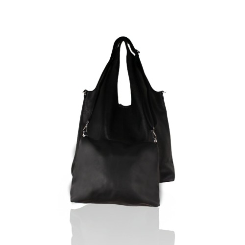 Black Color BagToBag Shoulder Bag With A Belt - 2