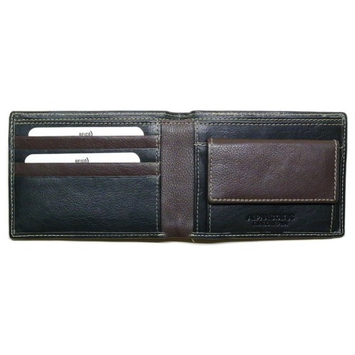 Alpha Status Leather Mens Wallet with RFID Black Colour