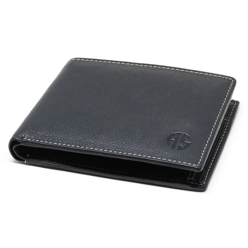 Alpha Status Leather Mens Wallet with RFID Black Colour