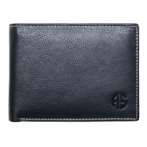 Alpha Status Leather Mens Wallet with RFID Black Colour