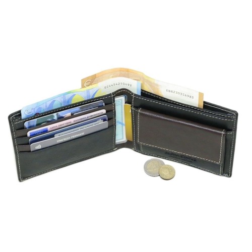 Alpha Status Leather Mens Wallet with RFID Brown Colour