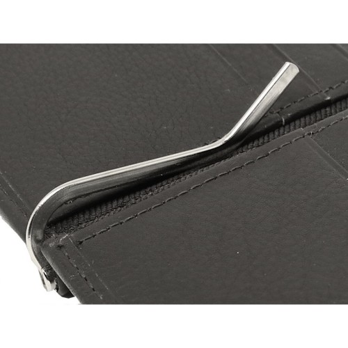 Alpha Status Leather Mens Wallet with RFID Black Colour With Clip