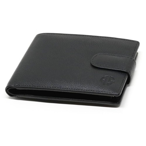 Alpha Status Leather Mens Wallet with RFID Black Colour