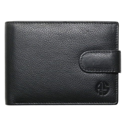 Alpha Status Leather Mens Wallet with RFID Black Colour
