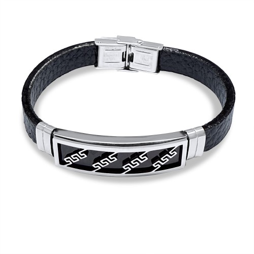 Leather - Steel Bracelet