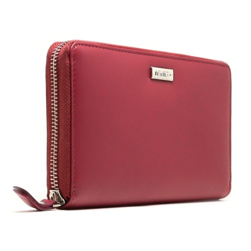 Mentzo Large Leather Womens Wallet with RFID Burgundy Colour