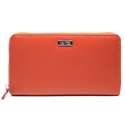 Mentzo Large Leather Womens Wallet with RFID Orange