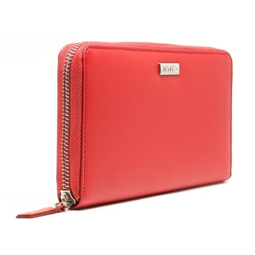 Mentzo Large Leather Womens Wallet with RFID Red Colour