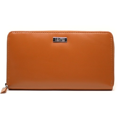Mentzo Large Leather Womens Wallet with RFID Brown Colour