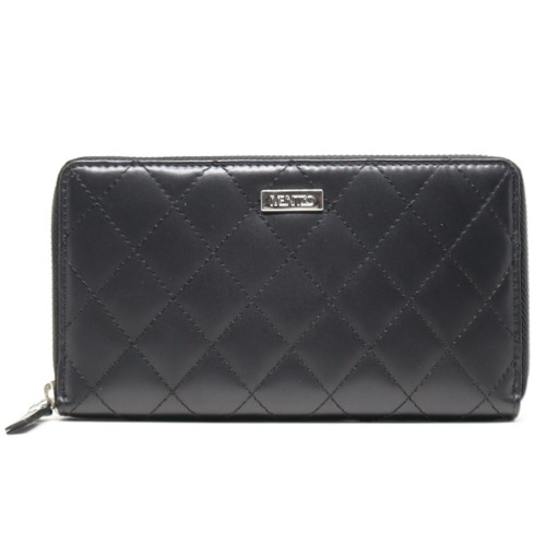 Mentzo Large Leather Womens Wallet with RFID Black Colour