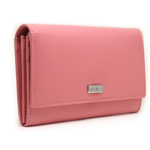 Mentzo Large Leather Womens Wallet with RFID Light Pink Colour