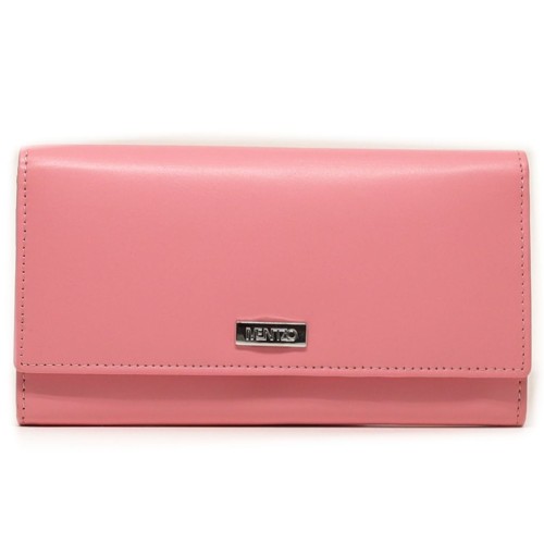 Mentzo Large Leather Womens Wallet with RFID Light Pink Colour