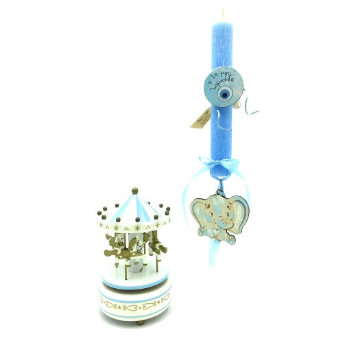 Easter Candle Elephant Set With A Musical Carousel - 1