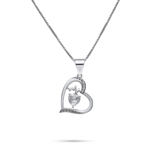 Heart Necklace With Zircon Stone