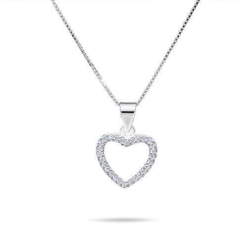 Heart Necklace With Zircon Stones