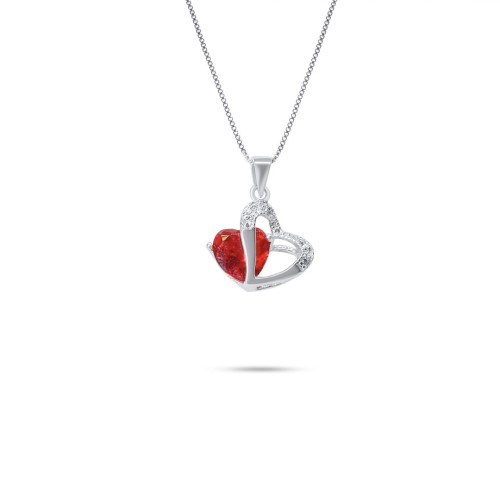 Heart Necklace With Zircon Stones