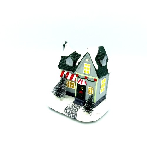 Christmas Snowy House With LED Light Blue Color - 3