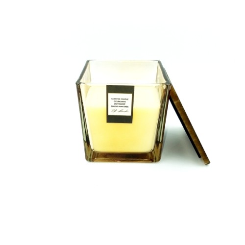 Scented candle In A Glass Jar With A Wooden Top Soft Levander Fragrance - 2