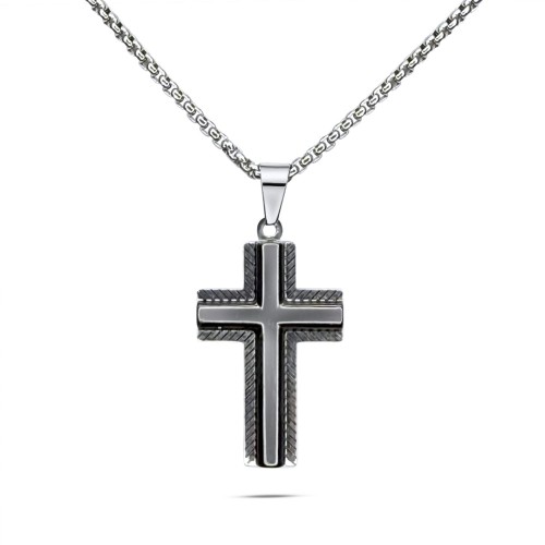 Steel Cross Necklace