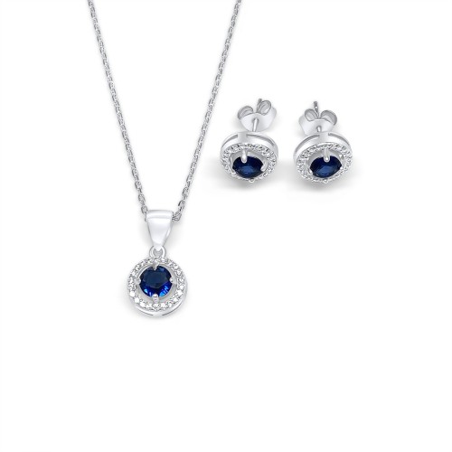 Set With Sapphire And Zircon Stones